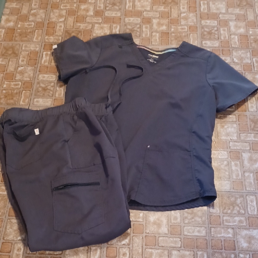 Scrubstar Ultimate Dark Gray Scrub Top And Pants Size Xlarge